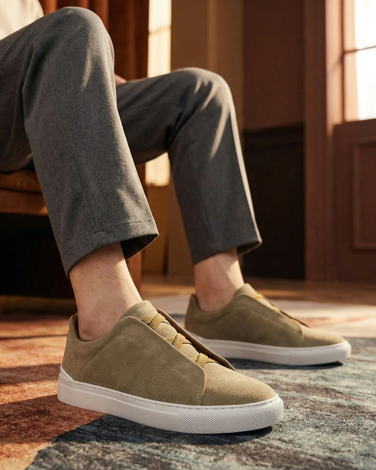 Alberto Leather Slip-On Sneakers